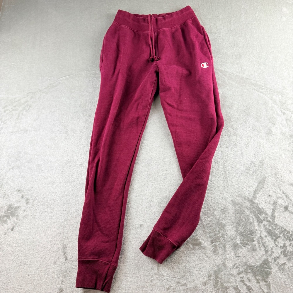 Champion Reverse Weave Sweatpants Women's Small Burgundy Maroon Joggers GF01 2EU